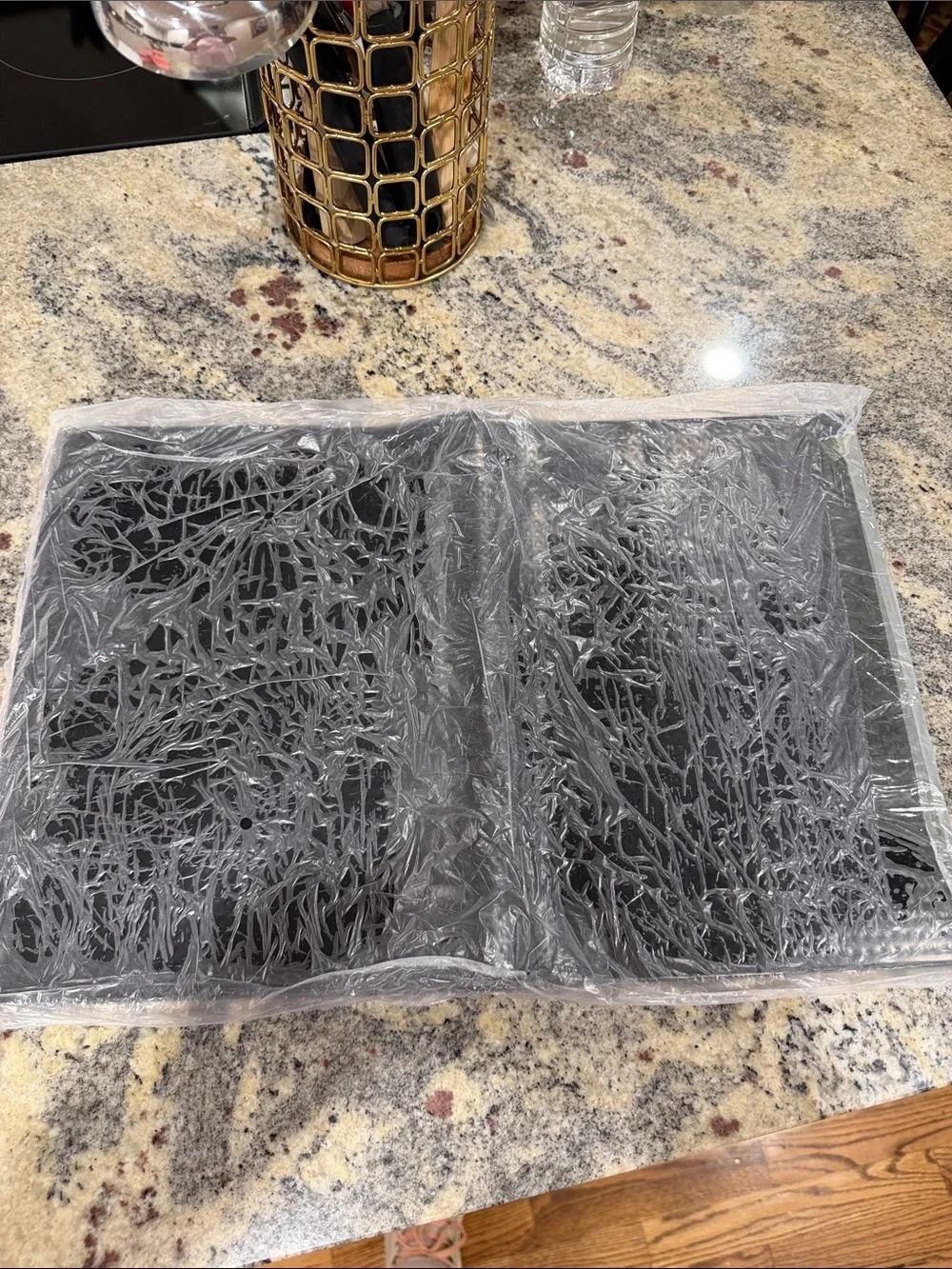 Black barber mat nwt 17.5x12